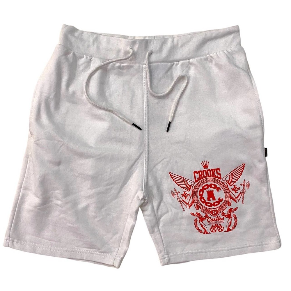 Crooks & Castles Men's High Life Crest Sweat Shorts - White